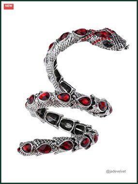 Crystal Stretch Snake Bracelet Fits 6.5-8 Inch Wrist - Antique Silver Plated